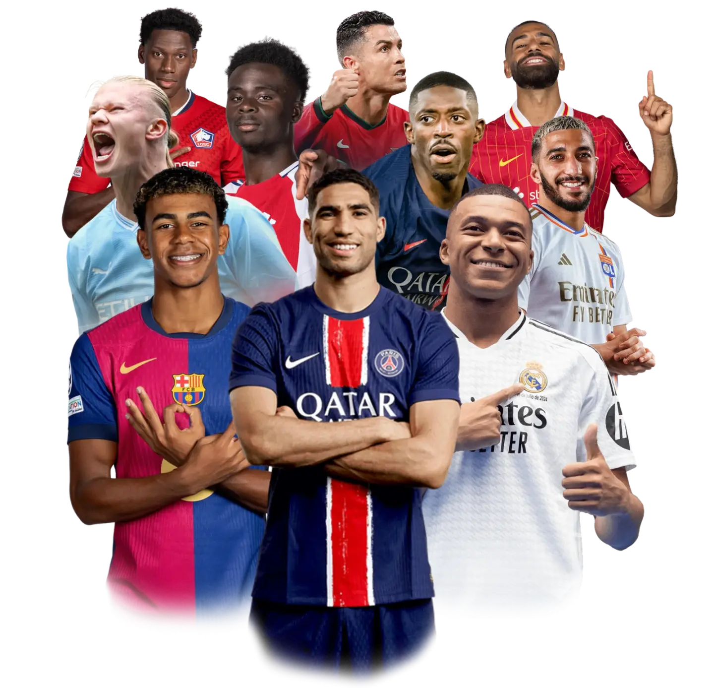 Best UK IPTV collage of football stars from leagues around the world